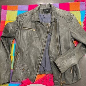 Doma Charcoal 100% Leather Jacket